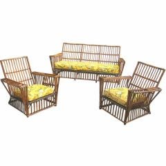 Antique Three-piece Stick Wicker Set