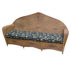 High Style Art Deco Wicker Sofa