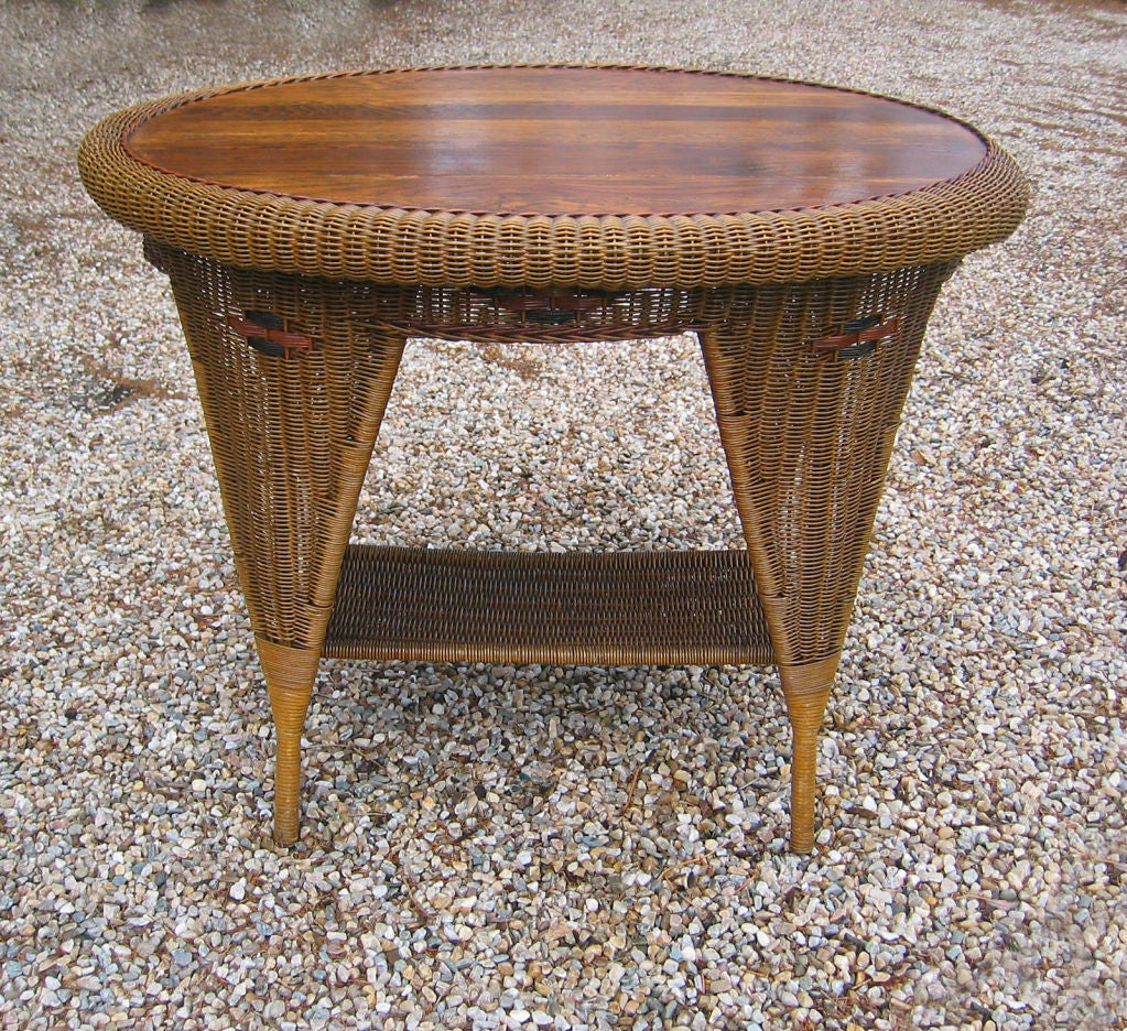 Art Deco Wicker Table