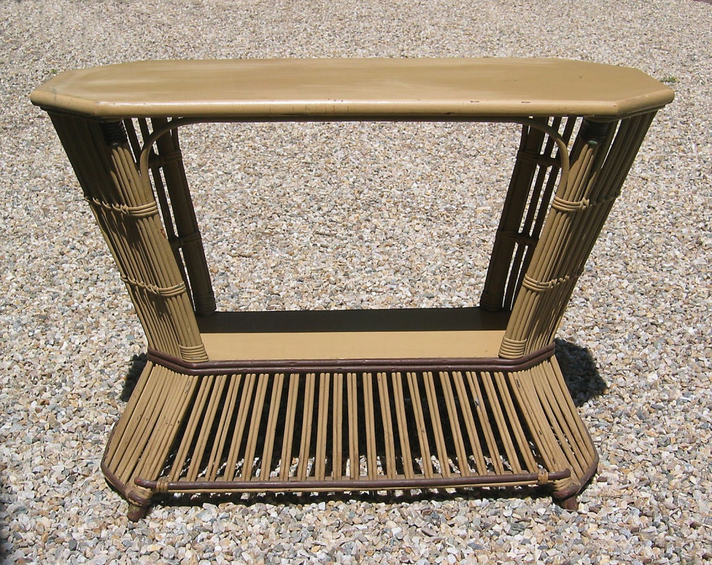 Stick Wicker Side Table