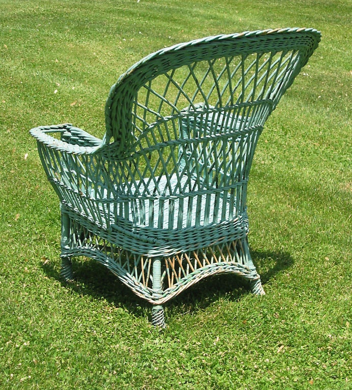 Bar Harbor Wicker Armchair In Excellent Condition In Sheffield, MA