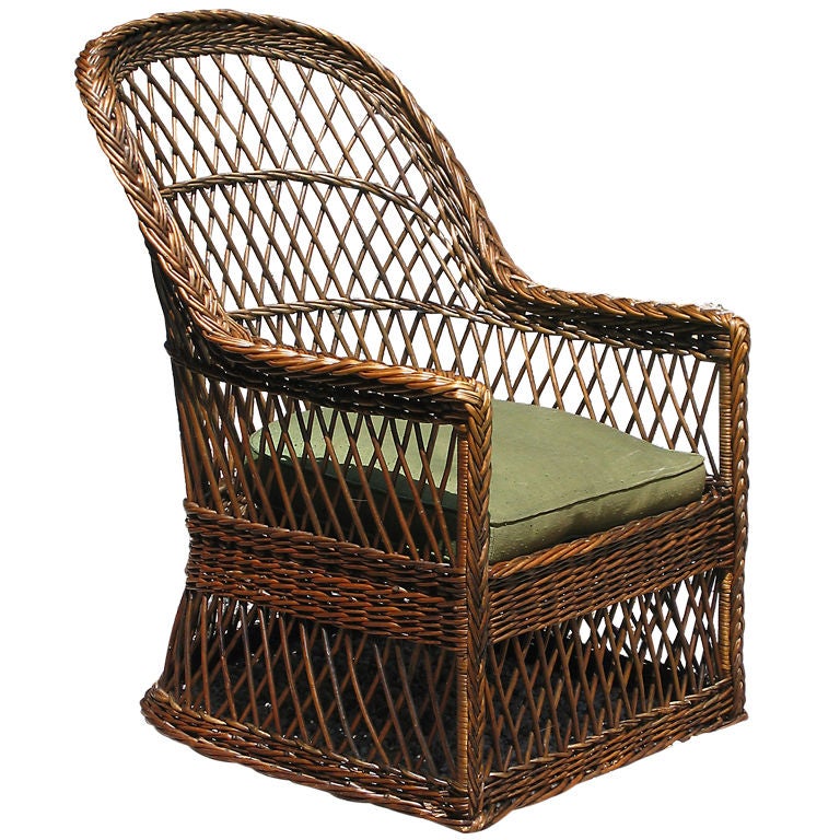 GUSTAV STICKLEY WICKER ARMCHAIR