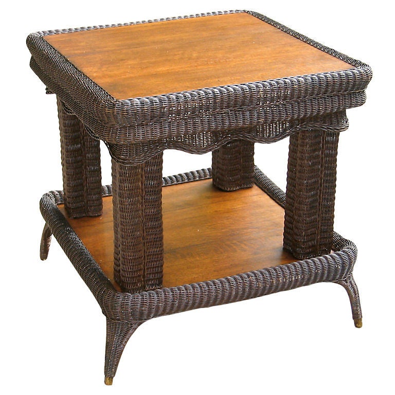 Victorian Wicker Center Table at 1stdibs
