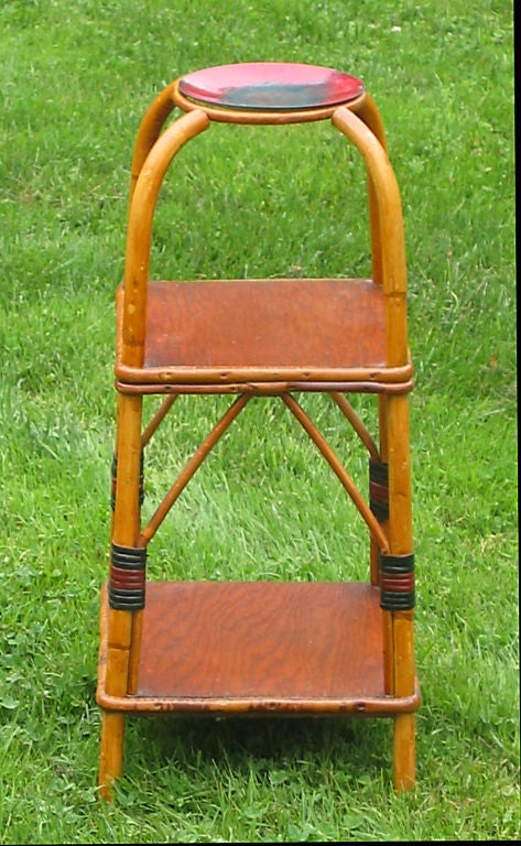 Three-Tier Rattan Table