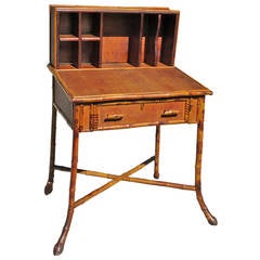 Antique Bamboo 1-drawer desk