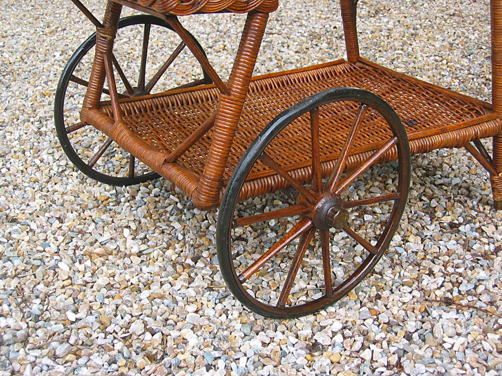 Reed Wicker Tea Cart