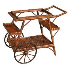 Antique Wicker Tea Cart