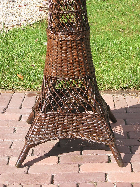 UNUSUAL WICKER FLOOR LAMP In Excellent Condition In Sheffield, MA