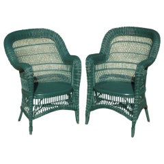 Antique Pair Victorian Serpentine Rolled Arm Chairs