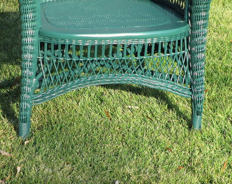 Reed Pair Victorian Serpentine Rolled Arm Chairs For Sale