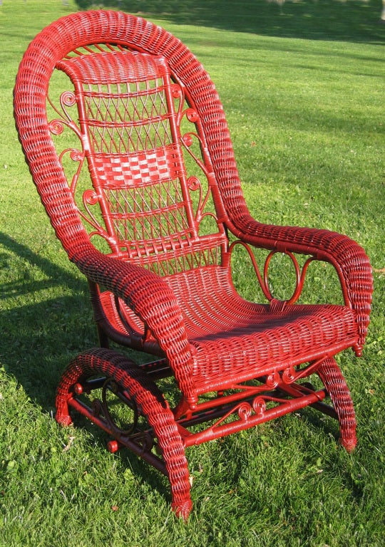 American Victorian Wicker Platform Rocker