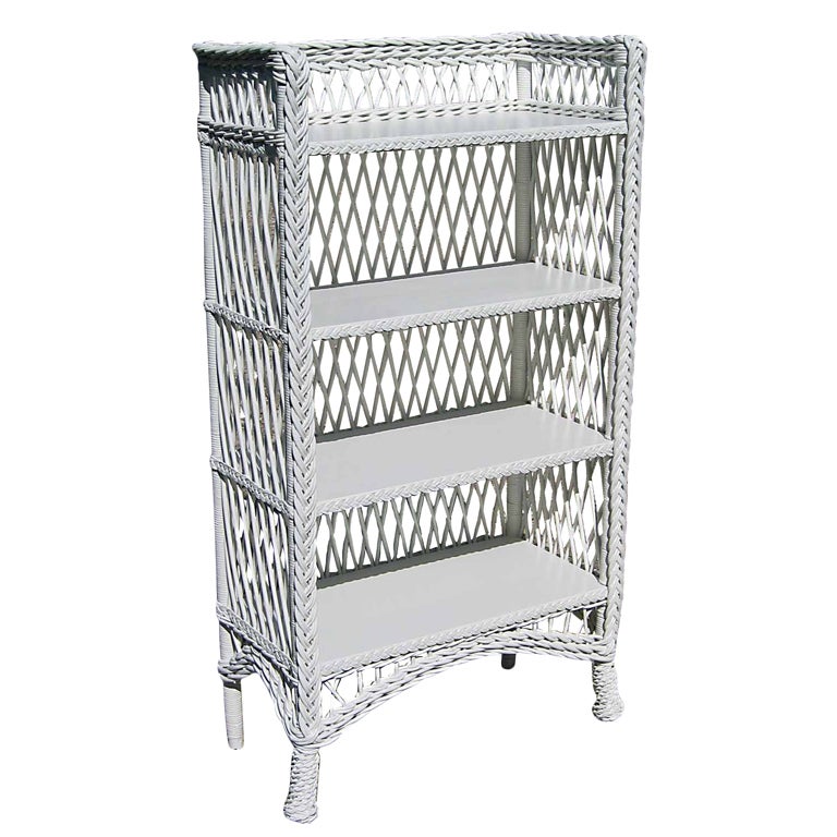 Bar Harbor Wicker Bookcase For Sale at 1stDibs