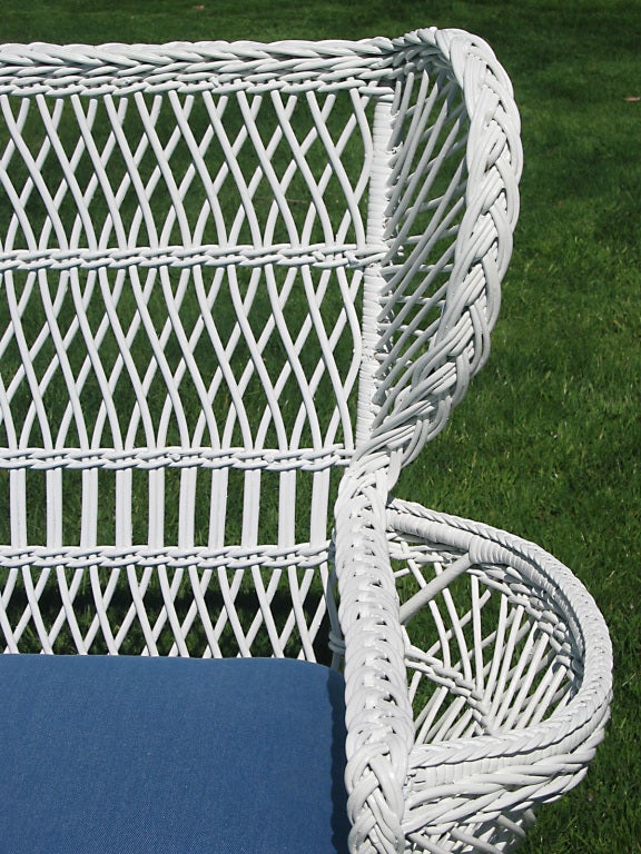 Reed Bar Harbor Wicker Settee For Sale