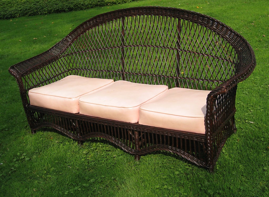 Bar Harbor Wicker Sofa For Sale at 1stDibs