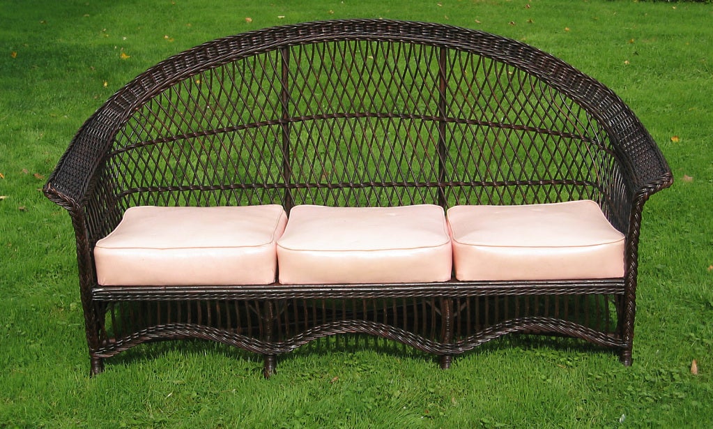 Bar Harbor Wicker Sofa For Sale at 1stDibs