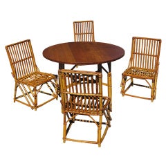 Five-Piece Stick Wicker Dining Set