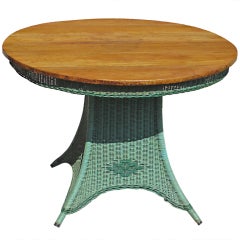 Art Deco Wicker Extension Dining Table