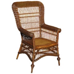 Victorian Rolled Arm Wicker Chair