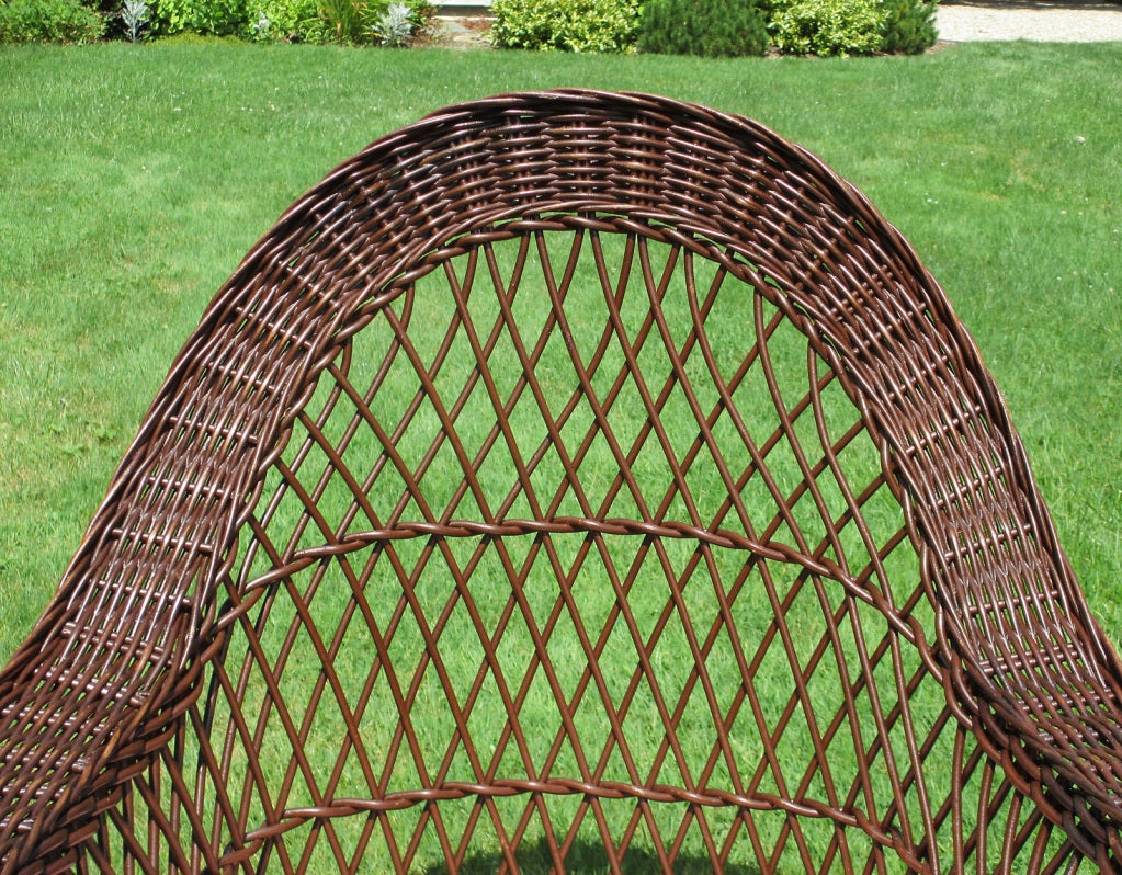 Matching Pair Bar Harbor Wicker Armchair/Rocker In Excellent Condition For Sale In Sheffield, MA