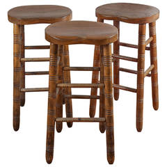 Antique Saddle Stools from English Pub