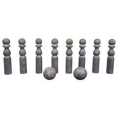 Antique Ten-Piece Set of English Skittles