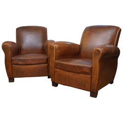 Pair of French Leather Chairs