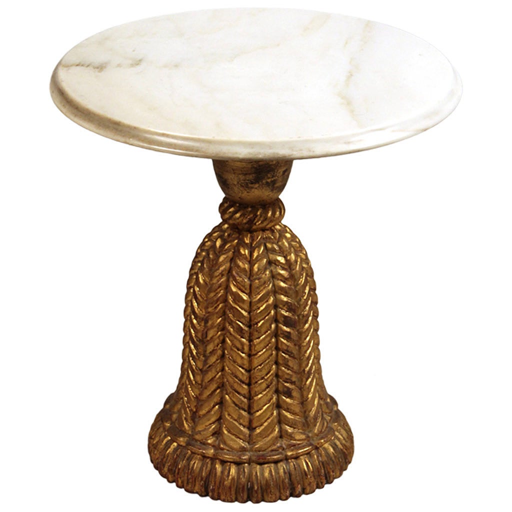 Neoclassical Style Marble and Giltwood Side Table