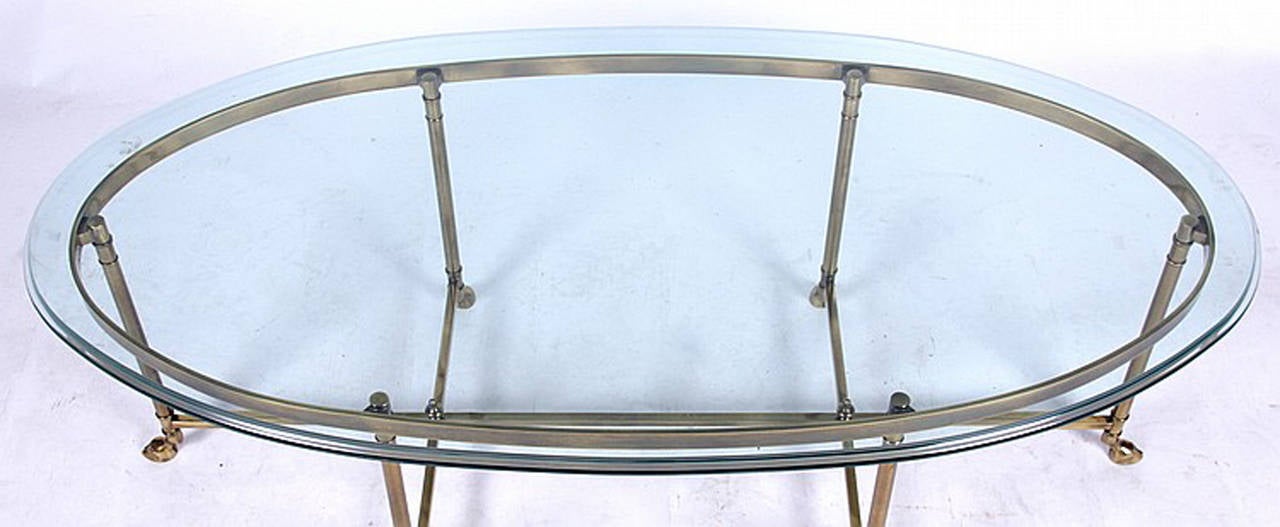 Mid-Century Modern Maison Jansen Style Oval Coffee Table