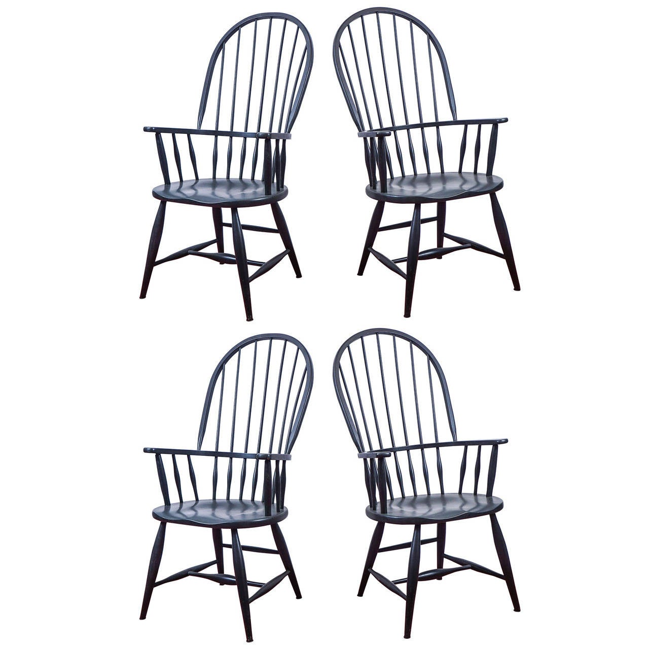 Four American Windsor Armchairs