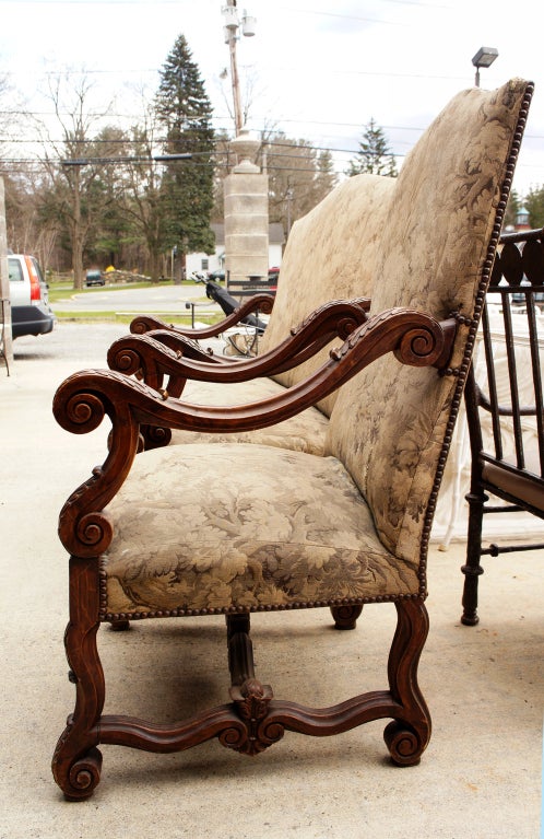 Jacobean Throne Style Hall Bench with Matching Arm Chair 3