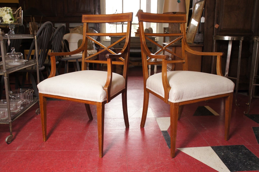 Pair of Neoclassical Arm Chairs
