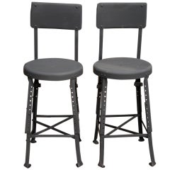 Pair of Industrial Bar/Kitchen Stools