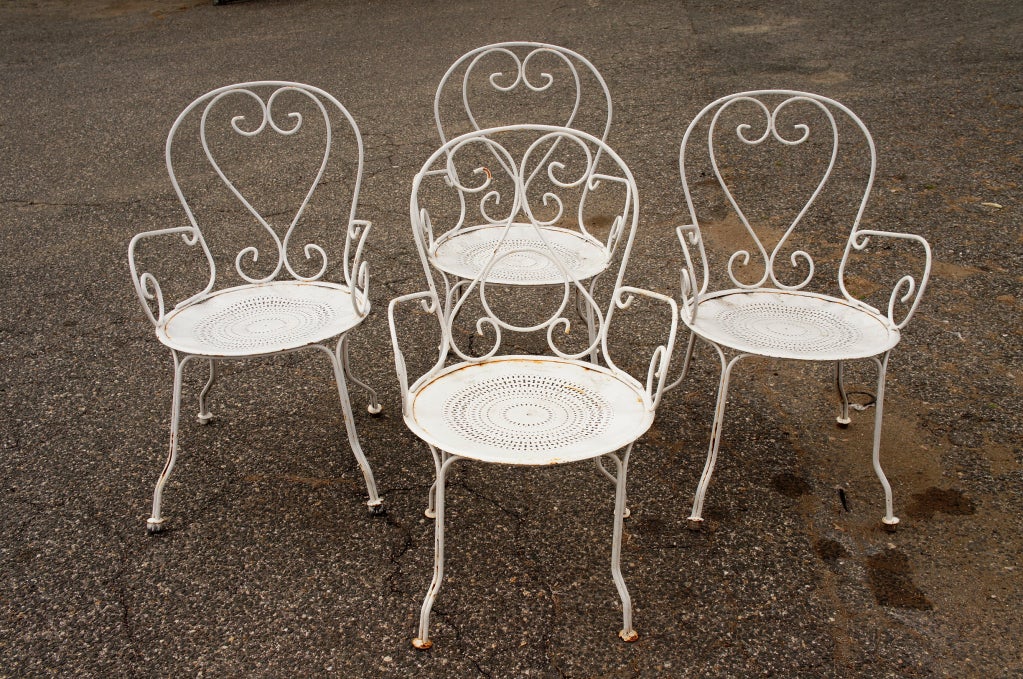 French Set of 8 Garden Chairs