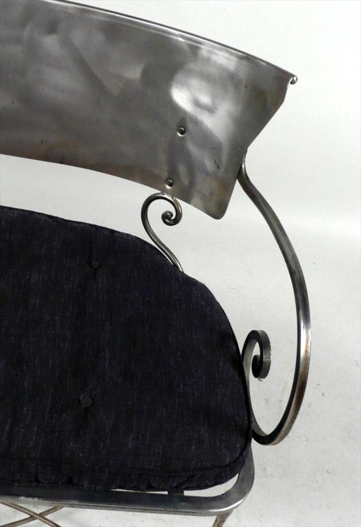 White Metal Garden Bench