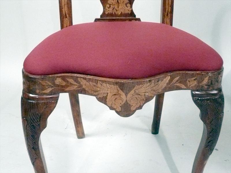 Dutch Three Baroque Style Inlaid Side Chair, Sold Singly For Sale