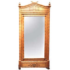 Used French Faux Bamboo Armoire