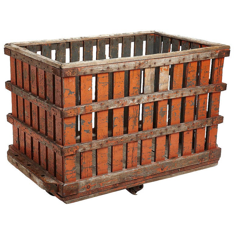 Large Antique French Industrial Wood Cart at 1stdibs