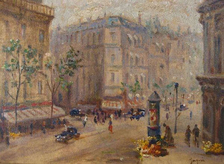 French 'Boulevard des Italiens', Oil on Canvas