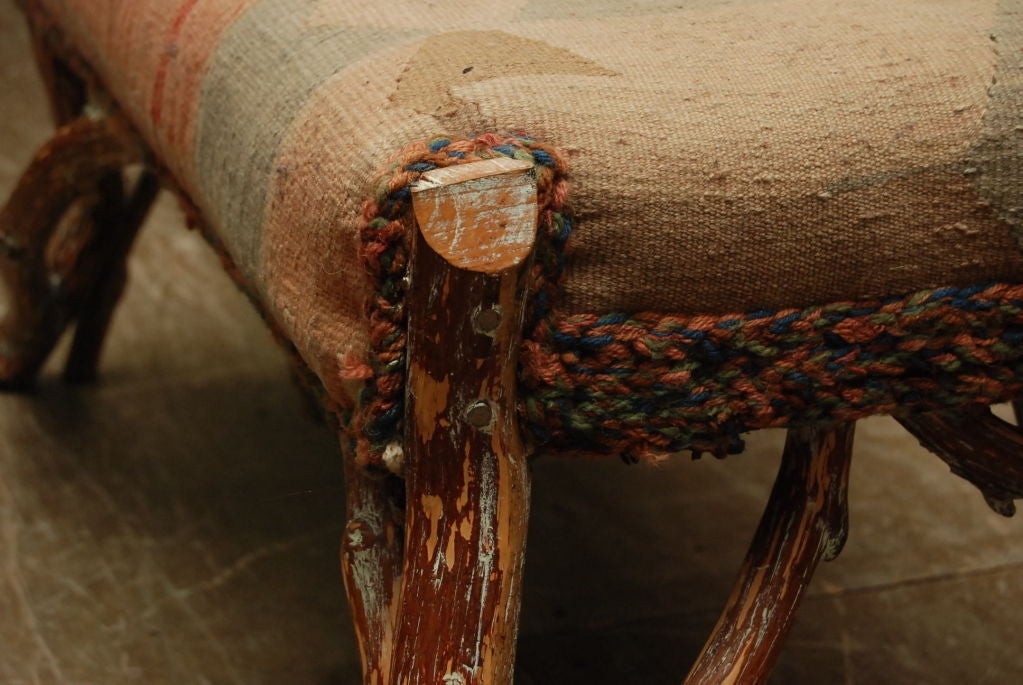 20th Century Kilim Covered Bench