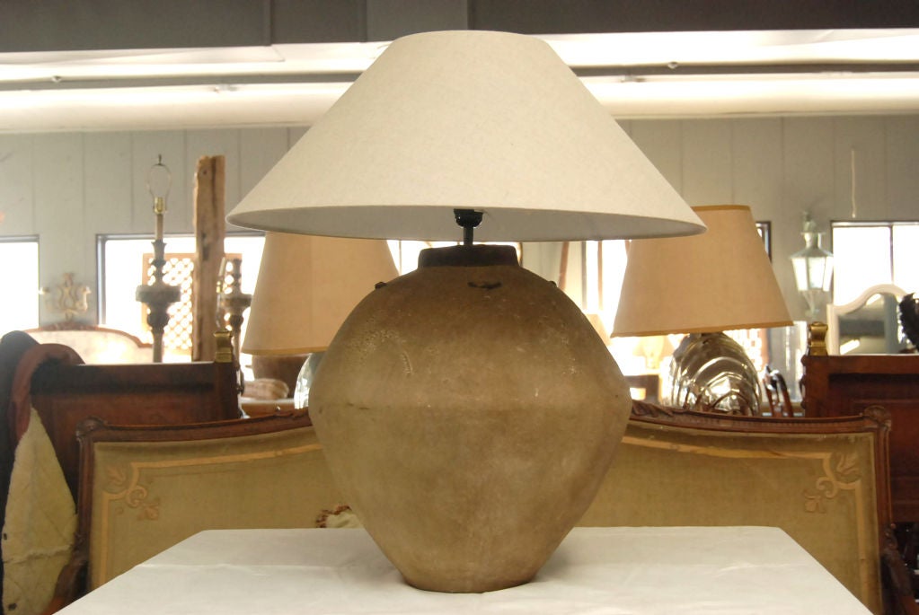 Dutch Terracotta Pottery Lamp