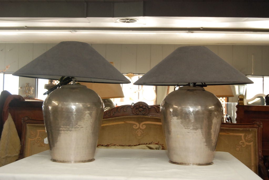Pair of Silverplated Lamp Bases