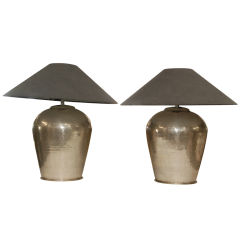 Pair of Silverplated Lamp Bases