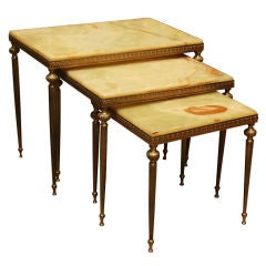 Vintage Set of 3 Maison Jansen Style Nesting Table