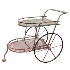 Glass and Chrome Serving Cart