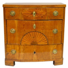 Provincial Marquetry Veneered Bowfront Chest of Drawers