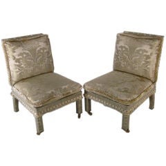 Pair of Upholstered Salon Chairs