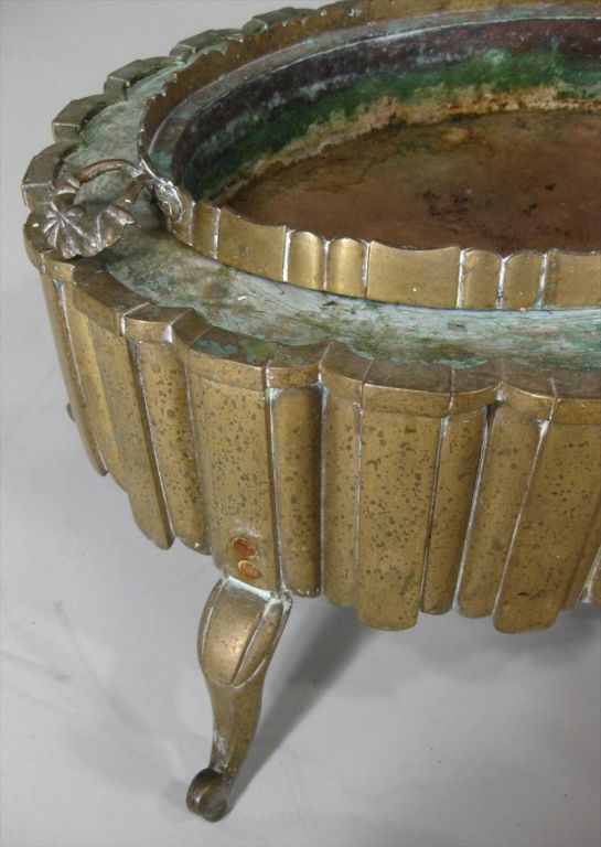 19th Century Oval Brass Brazier