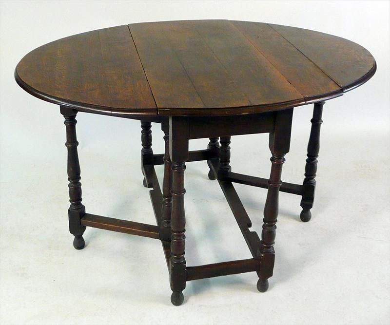William and Mary Oak Gate Leg Table 3