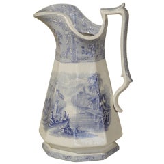 Antique 19th Century English Pitcher With Scenic Canadian Subject