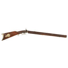 New England Mid 19th Century Engraved Percussion Rifle